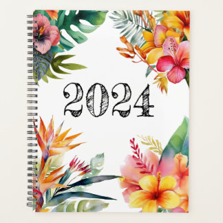 Heldere en Vrolijke Tropische Bloemplanner Planner