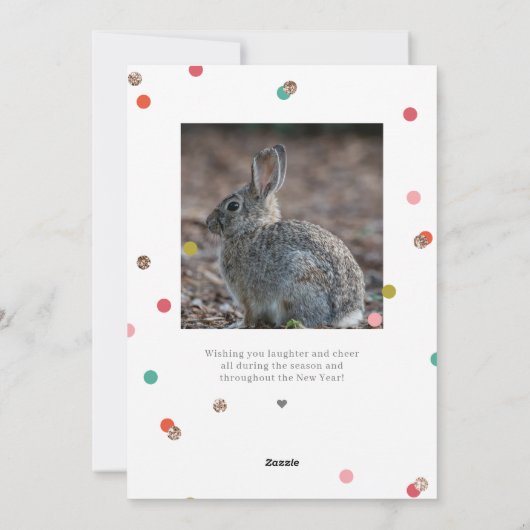 Heldere en vrolijke vakantie fotokaart feestdagenkaart (Achterkant)