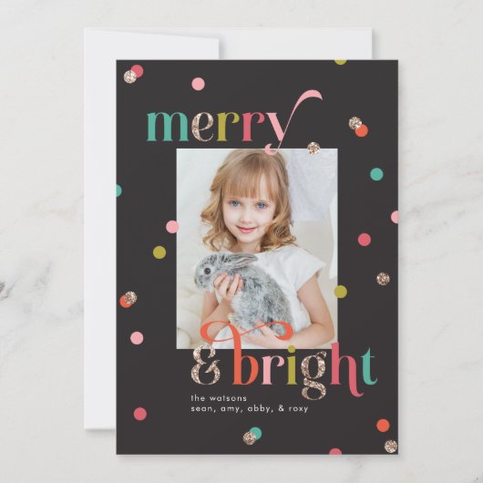 Heldere en vrolijke vakantie fotokaart feestdagenkaart (Voorkant)