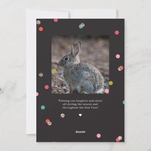 Heldere en vrolijke vakantie fotokaart feestdagenkaart (Achterkant)