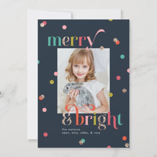 Heldere en vrolijke vakantie fotokaart feestdagenkaart (Voorkant)