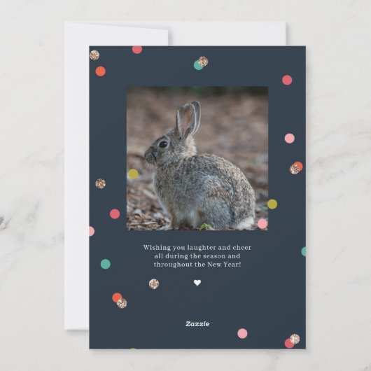 Heldere en vrolijke vakantie fotokaart feestdagenkaart (Achterkant)