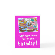 Heldere en vrolijke verjaardagskaart voor meisjes