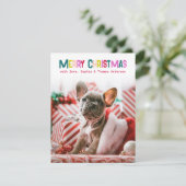 Heldere en vrolijke vrolijke kerstfoto feestdagenkaart (Staand voorkant)