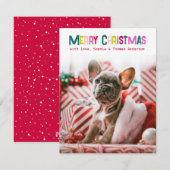 Heldere en vrolijke vrolijke kerstfoto feestdagenkaart (Voorkant / Achterkant)