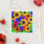 Heldere en vrolijke zonnebloemen servet (Insitu)