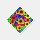 Heldere en vrolijke zonnebloemen servet (Hoek)