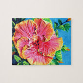 Heldere en zonnige roze Hibiscus Puzzles Legpuzzel (Horizontaal)
