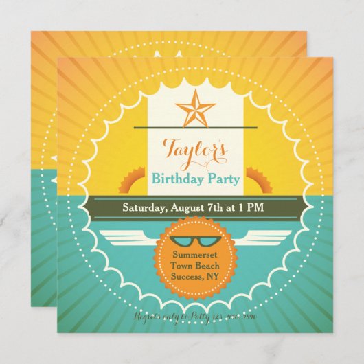 Heldere en zonnige uitnodiging (Voorkant / Achterkant)