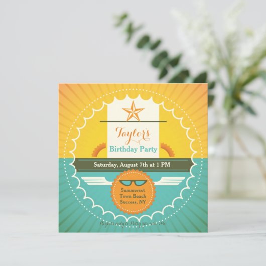 Heldere en zonnige uitnodiging (Staand voorkant)