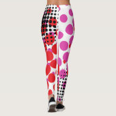 Heldere en zwarte stippen leggings (Achterkant)