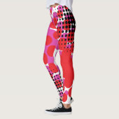 Heldere en zwarte stippen leggings (Links)