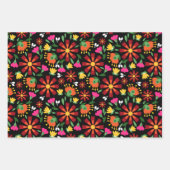 Heldere etnische bloem Fiesta Mexicaanse borduurwe Inpakpapier Vel (Voorkant)