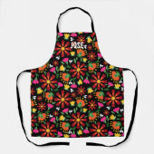 Heldere etnische bloem mexicaanse borduurwerk schort (Voorkant)