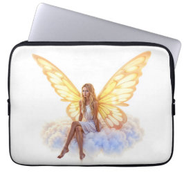 Heldere fee gouden vlinder vleugels zachte schoonh laptop sleeve