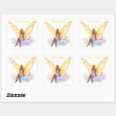 Heldere fee gouden vlinder vleugels zachte schoonh vierkante sticker (Vel)