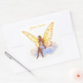 Heldere fee gouden vlinder vleugels zachte schoonh vierkante sticker (Envelop)