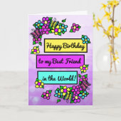 Heldere feestdag voor beste vriend kaart (Gele Bloem)