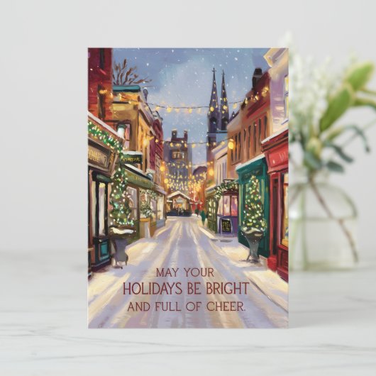 Heldere Feestdagen - kerst Kaart (Staand voorkant)