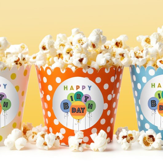 Heldere feestelijke gelukkige verjaardag ballonnen ronde sticker