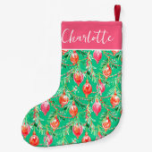 Heldere feestelijke kitscherige kerst | Monogram Kleine Kerstsok (Achterkant)
