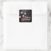 Heldere feestelijke vrolijke kerst vierkante sticker (Tas)