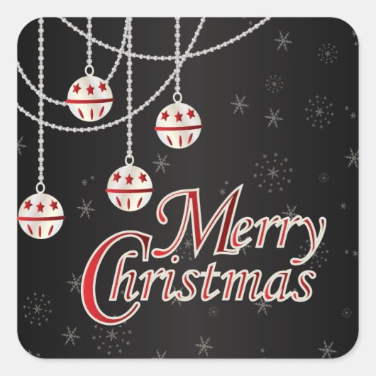 Heldere feestelijke vrolijke kerst vierkante sticker (Voorkant)