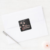 Heldere feestelijke vrolijke kerst vierkante sticker (Envelop)