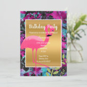 HELDERE FLAMINGO HAWAÏAANSE BLOEMGOUD KAART (Staand voorkant)