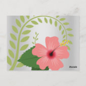 HELDERE FLAMINGO HIBISCUS ZILVER GOUD UITNODIGING (Achterkant)
