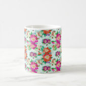 Heldere  Floral Pink en Red Flowers Koffiemok (Center)