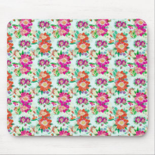 Heldere  Floral Pink en Red Flowers Muismat