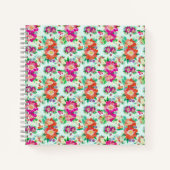 Heldere  Floral Pink en Red Flowers Notitieboek (Voorkant)