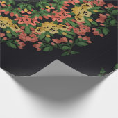 Heldere florale mandala met rode en gele bloemen. cadeaupapier (Hoek)