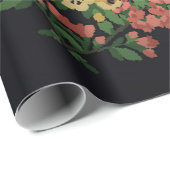 Heldere florale mandala met rode en gele bloemen. cadeaupapier (Rol Hoek)