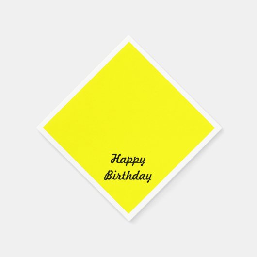 Heldere fluorescerende neongele aangepaste tekst servet (Hoek)