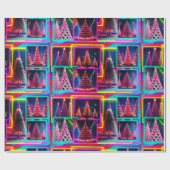 Heldere, fluorescerende vakantiestoom Wraps Cadeaupapier (Vlak)