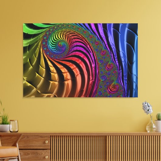 Heldere fractal kleuren canvas (Insitu (Woonkamer))