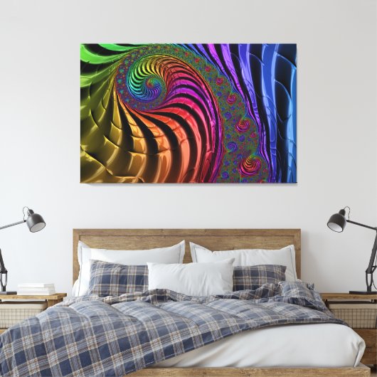Heldere fractal kleuren canvas (Insitu (Slaapkamer))