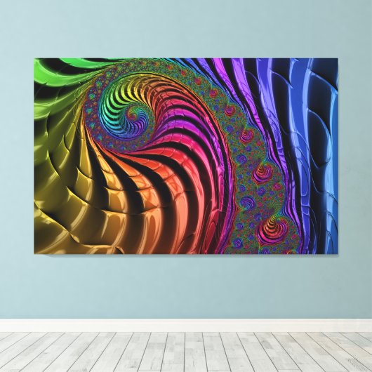 Heldere fractal kleuren canvas afdruk (Insitu (Houten vloer))