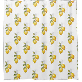 Heldere frisse aquarel citroenen douchegordijn