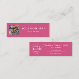 Heldere Fuchsia Mini-oproepkaart met wit script Contactkaartje
