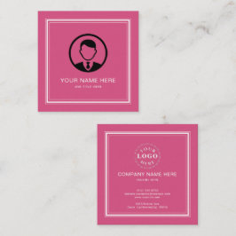 Heldere Fuchsia-oproepkaart met witte typogram Contactkaartje
