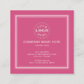 Heldere Fuchsia-oproepkaart met witte typogram Contactkaartje (Achterkant)