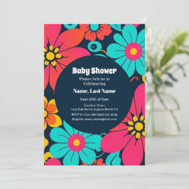 Heldere Funky Flowers-Retro- Dopamine Stijl Kaart