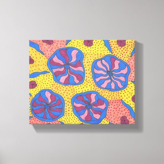 Heldere Futuristische Bloemtuin Canvas Prints (Voorkant)