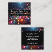 Heldere Galaxy Nebula Glitter Regen Sparkle Sterre Vierkante Visitekaartje (Voorkant / Achterkant)