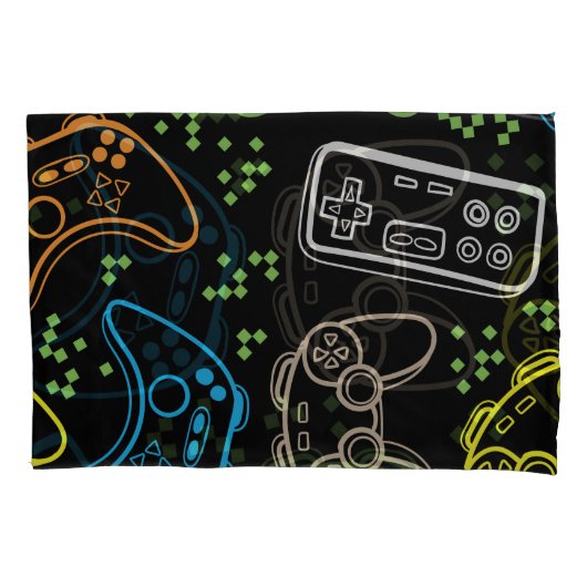 Heldere gaming joysticks: cool patroon. kussensloop (Voorkant)