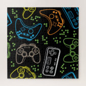 Heldere gaming joysticks: cool patroon. legpuzzel (Horizontaal)