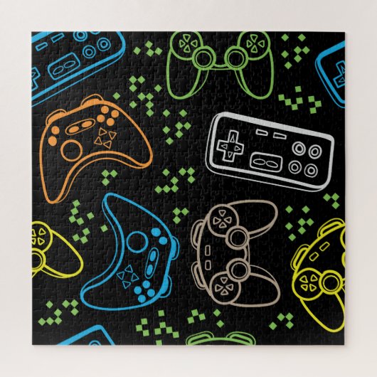 Heldere gaming joysticks: cool patroon. legpuzzel (Verticaal)